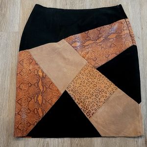 Vintage Margaret Godfrey pathchwork leather skirt